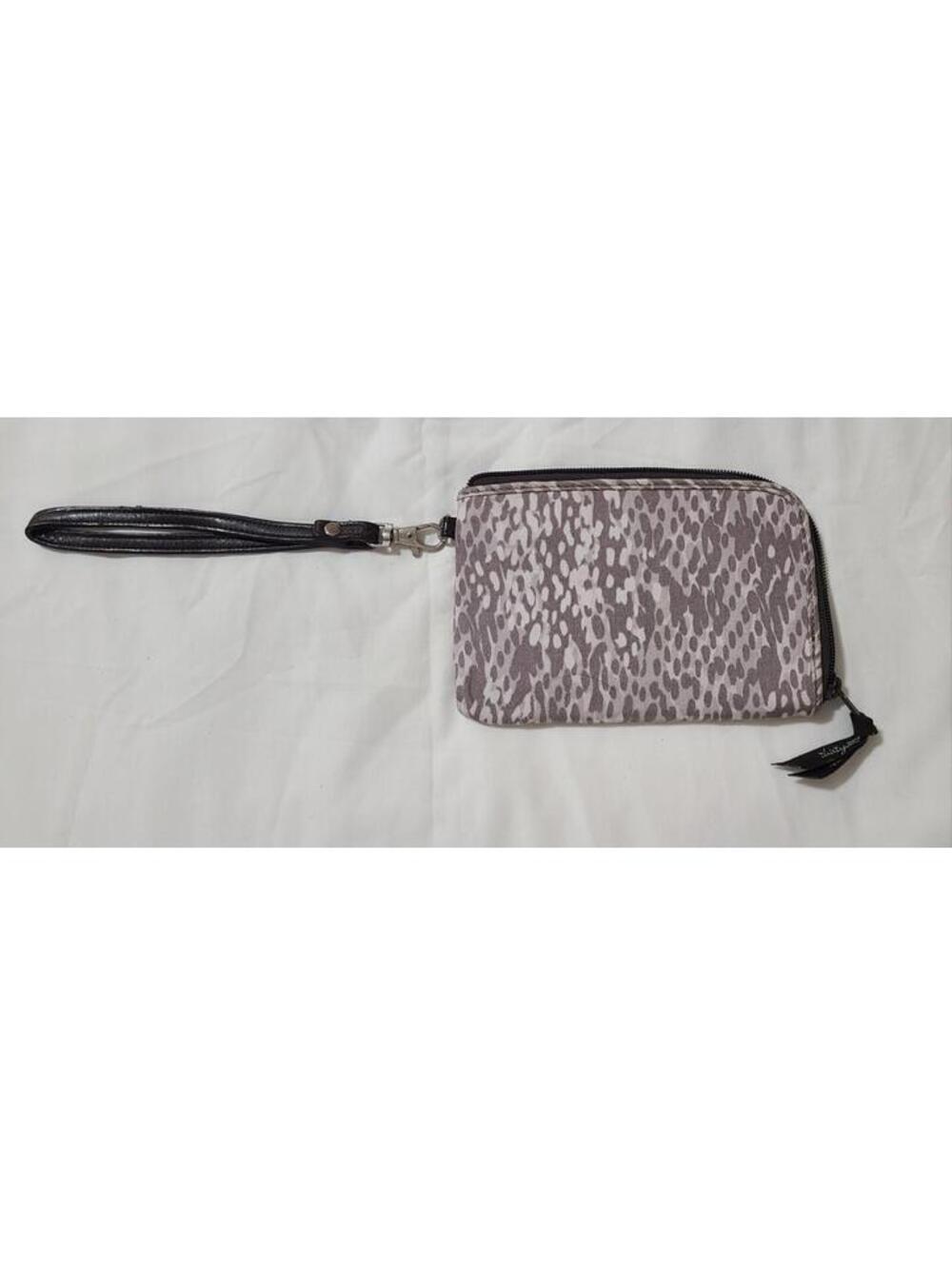 Thirty-One 31 Wristlet Wallet Womens Size Small Gray Animal Print Travel Storage